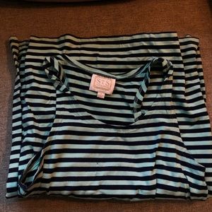 Women’s Sail to Sable teal and navy striped dress, maxi dress, designer wear